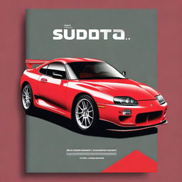 Design a captivating book cover featuring the legendary Supra Mk4 car