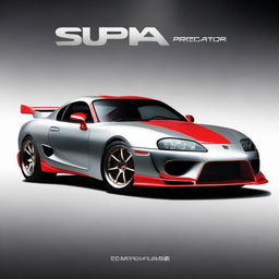 Design a captivating book cover featuring the legendary Supra Mk4 car