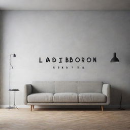 A modern studio background for a content creator featuring 'Lastborn' inscripted on the wall in an attractive font.