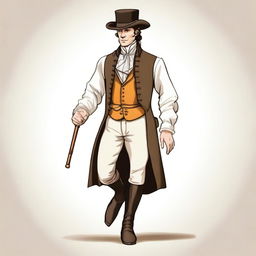 A detailed illustration of a man wearing historical period clothing