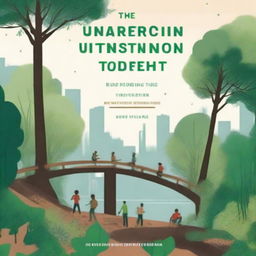 An illustrated book cover for a book titled 'The Intersection of Urbanism and Deforestation: Promoting Native Forest Projects