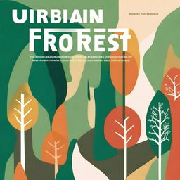 An abstract book cover for a book titled 'The Intersection of Urbanism and Deforestation: Promoting Native Forest Projects