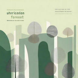 An abstract and elegant book cover for a book titled 'The Intersection of Urbanism and Deforestation: Promoting Native Forest Projects