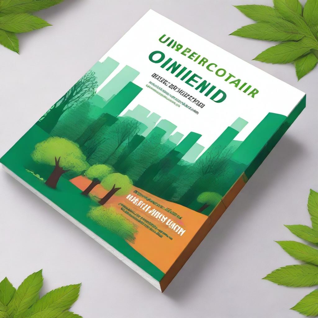 Create an artistic and designed book cover for a book titled 'The Intersection of Urbanism and Deforestation: Promoting Native Forest Projects'