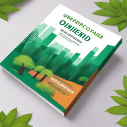 Create an artistic and designed book cover for a book titled 'The Intersection of Urbanism and Deforestation: Promoting Native Forest Projects'