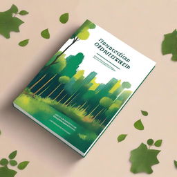 Create an artistic and designed book cover for a book titled 'The Intersection of Urbanism and Deforestation: Promoting Native Forest Projects'