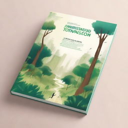 Create an artistic and dreamy book cover for a book titled 'The Intersection of Urbanism and Deforestation: Promoting Native Forest Projects'