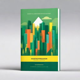 Create an artistic and geometric book cover for a book titled 'The Intersection of Urbanism and Deforestation: Promoting Native Forest Projects'