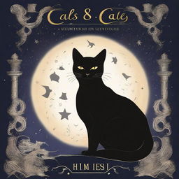 Create a book cover for a book titled 'Cats and Mystery: Between Legends and Superstitions