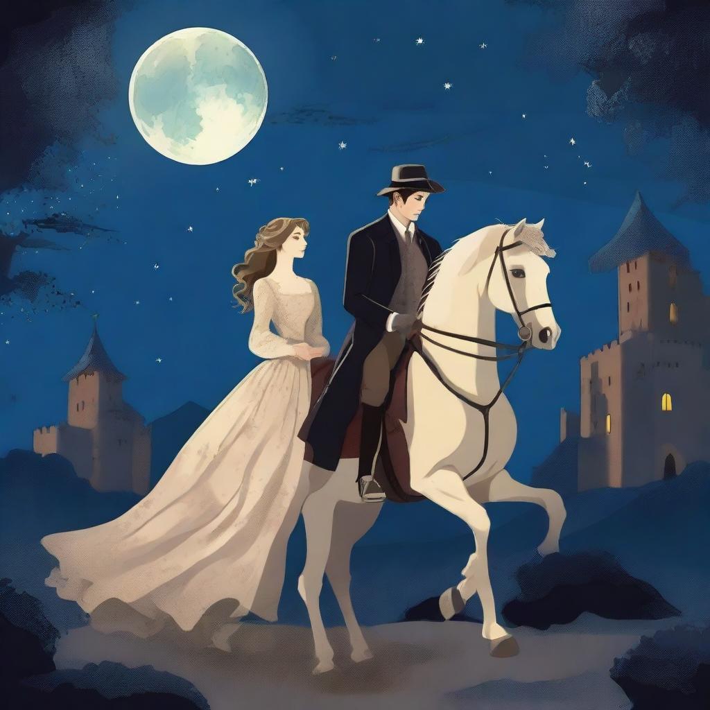 A young noblewoman flees at night with a poor horseman to avoid marrying a wealthy man for money