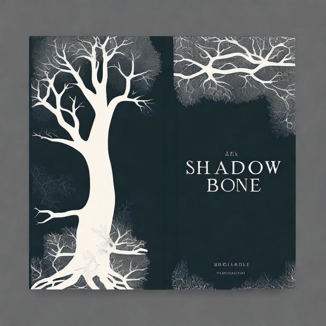 Design a minimalist book cover for 'Shadow and Bone' by Leigh Bardugo