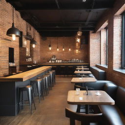 An 'Industrial Chic' restaurant that merges industrial style with chic details, creating an urban and modern atmosphere where functionality and style meet in perfect harmony