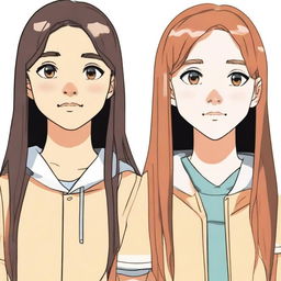 Two similar girls, one in high school and the other in middle school, facing forward