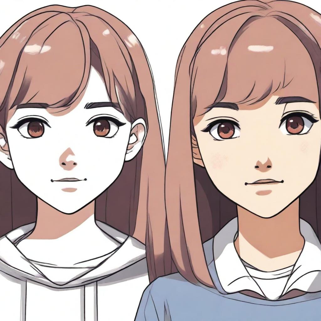 Two similar girls, one in high school and the other in middle school, facing forward