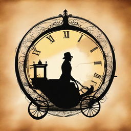 Create a book cover titled 'Carriage Of Dreams' featuring a silhouette of a man