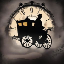 Create a book cover titled 'Carriage Of Dreams' featuring a silhouette of a man