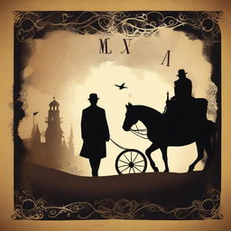 Create a book cover titled 'Carriage Of Dreams' featuring a silhouette of a man in the distance