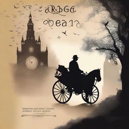 Create a book cover titled 'Carriage Of Dreams' featuring a silhouette of a man in the distance