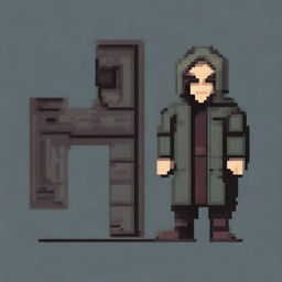 Create a pixel art patch representing a stalker