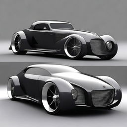 Create a custom wide stance hypercar that is a fusion of a 4-door 1932 Buick Victoria sedan and a McLaren