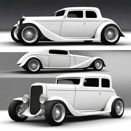 Create a custom wide tall stance white supercar that is a fusion of a 1932 Buick Victoria 4 door sedan and a Lamborghini