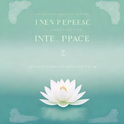 A serene book cover for a meditation guide titled 'Inner Peace: A Journey to Mindfulness' by Sarah Thompson