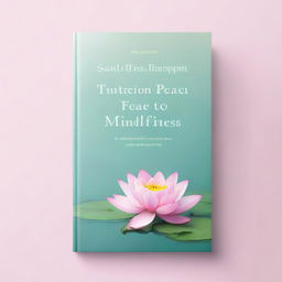 A serene book cover for a meditation guide titled 'Inner Peace: A Journey to Mindfulness' by Sarah Thompson