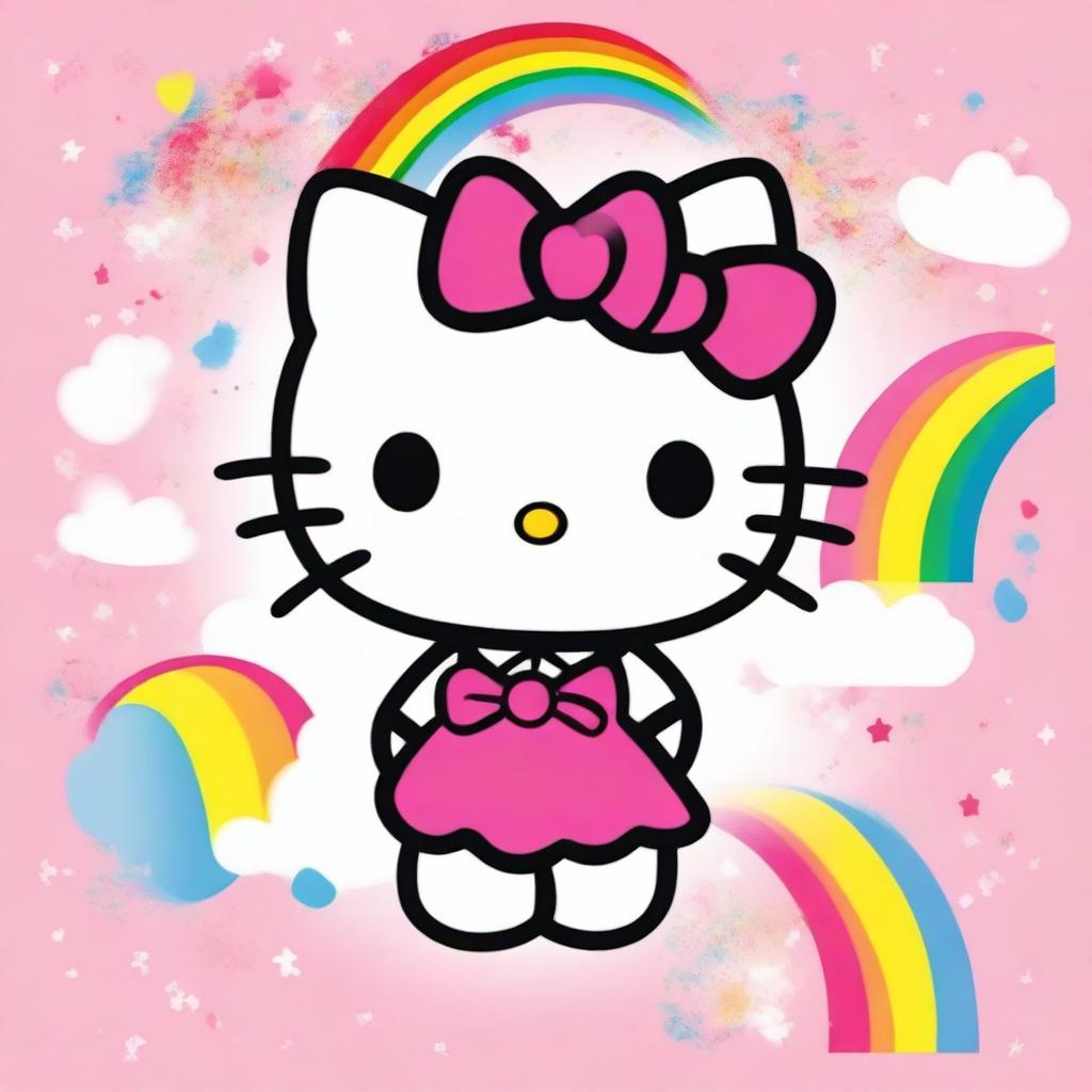 A cute and adorable image of Hello Kitty, featuring her signature bow and friendly smile