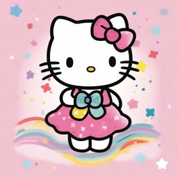 A cute and adorable image of Hello Kitty, featuring her signature bow and friendly smile