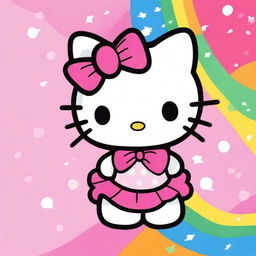 A cute and adorable image of Hello Kitty, featuring her signature bow and friendly smile