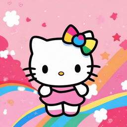 A cute and adorable image of Hello Kitty, featuring her signature bow and friendly smile