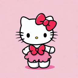 A cute and adorable image of Hello Kitty, the popular character from Sanrio, with her signature bow and a cheerful expression