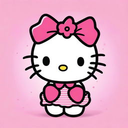 A cute and adorable image of Hello Kitty, the popular character from Sanrio, with her signature bow and a cheerful expression