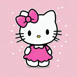 A cute and adorable image of Hello Kitty, the popular character from Sanrio, with her signature bow and a cheerful expression