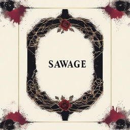 A white cover with the title 'SAVAGE' in bold black letters, outlined in gold