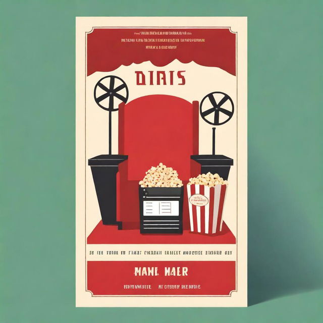 A book cover design for a book about films