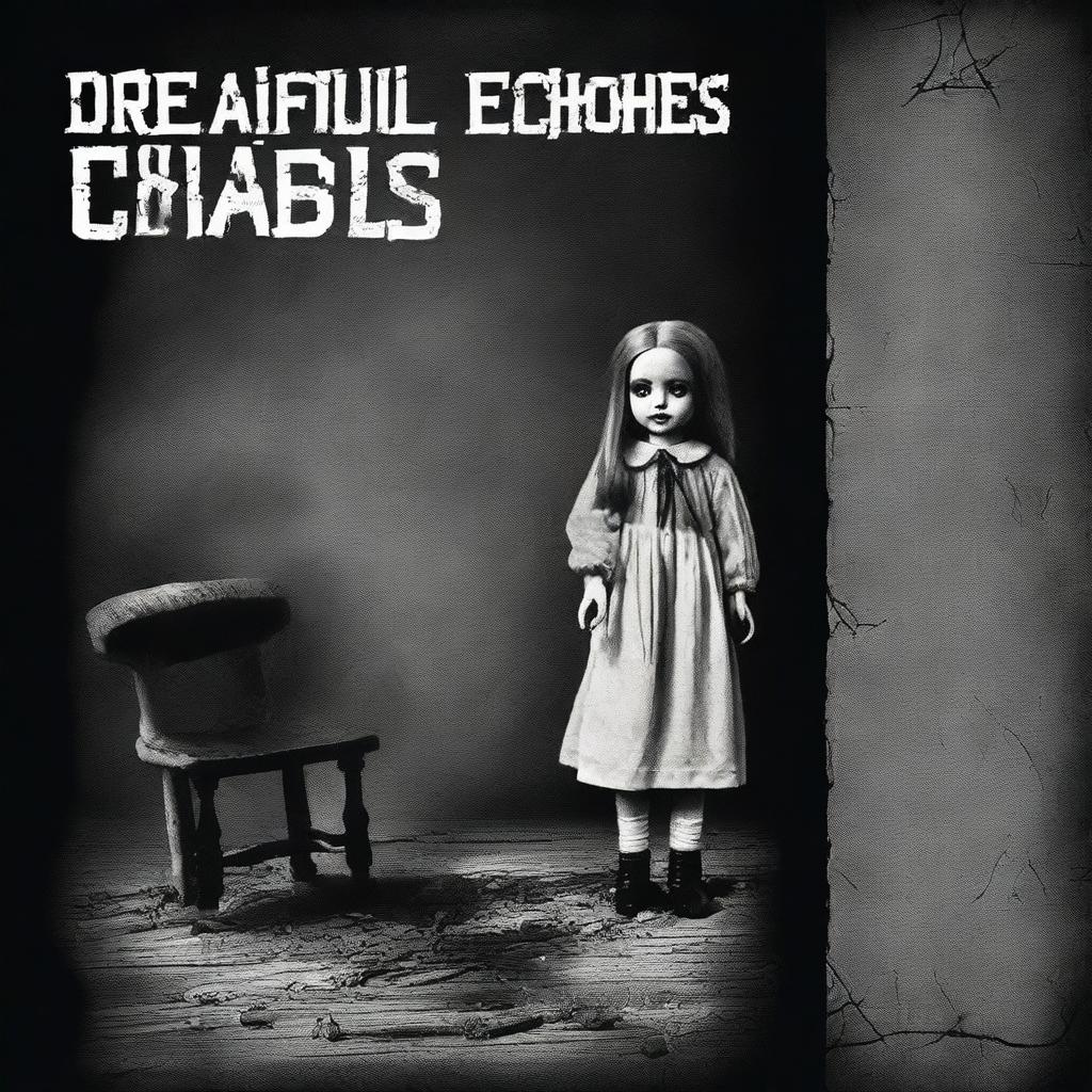 Create a book cover for 'Dreadful Echoes: A Compendium of Frightening Fables