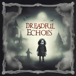 Create a book cover for 'Dreadful Echoes: A Compendium of Frightening Fables