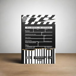 A creative book cover design featuring a movie clapboard as the central element