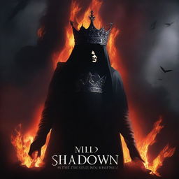 Create a dramatic and dark book cover titled 'A Shadowed Crown: Nex and the fate of Hell'