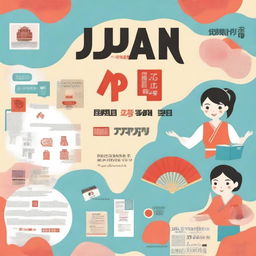 Create a book cover titled 'Japan Guide Book'