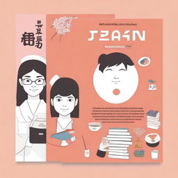 Create a book cover titled 'Japan Guide Book'