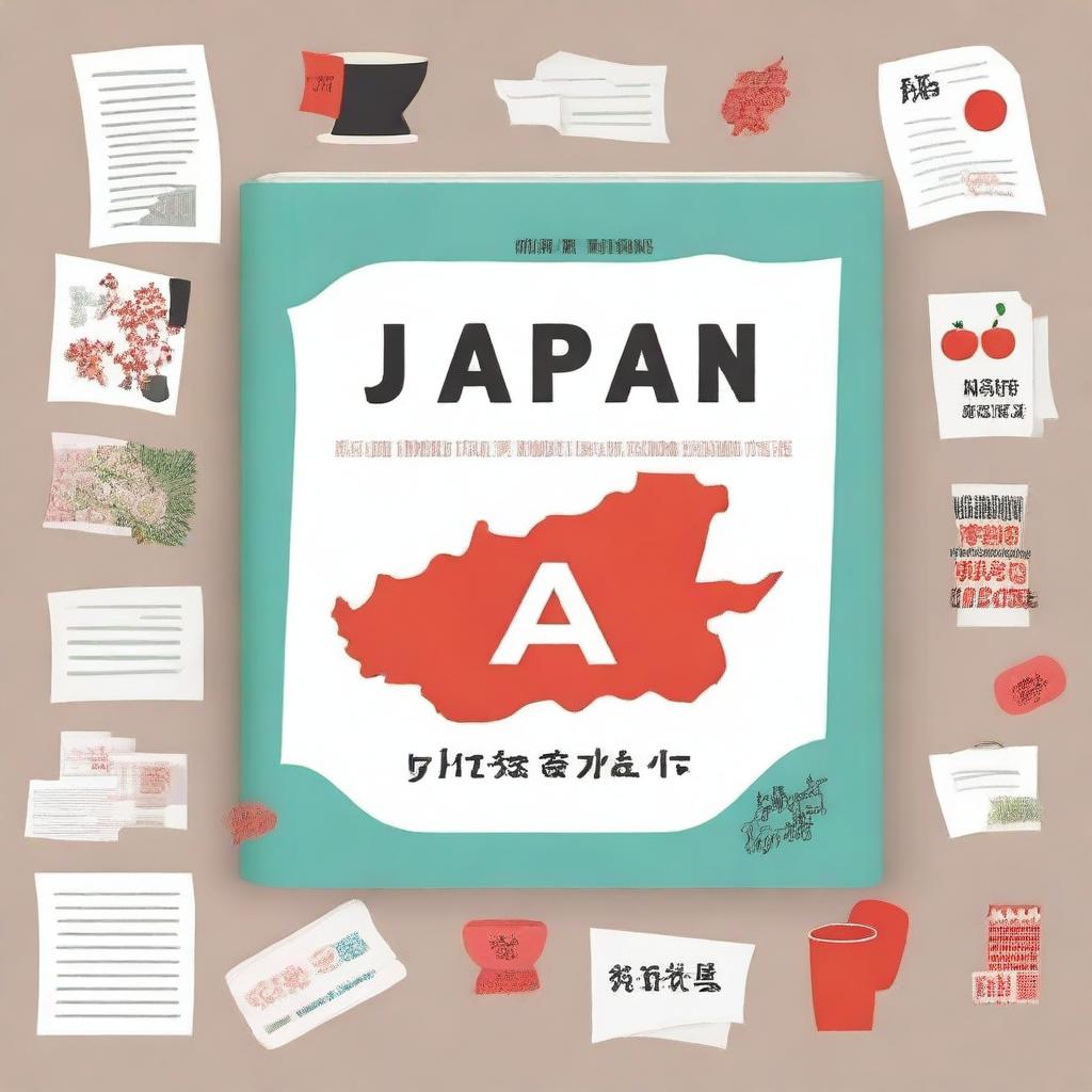 Create a book cover titled 'Japan Guide Book'