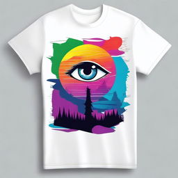 A creative and eye-catching T-shirt design featuring a unique and modern graphic