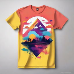 A creative and eye-catching T-shirt design featuring a unique and modern graphic