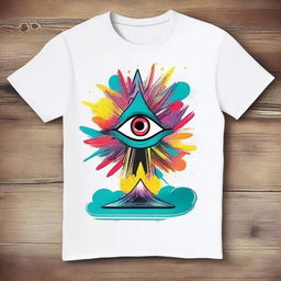 A creative and eye-catching T-shirt design featuring a unique and modern graphic