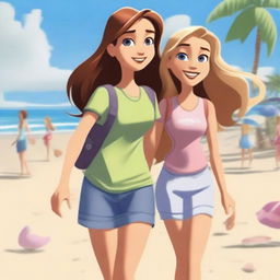 Create a Pixar style movie poster titled 'Tegan and Cara'