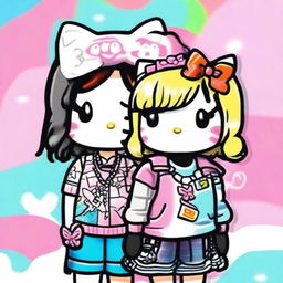 A quirky and fun profile picture featuring Hello Kitty and a Y2K girl