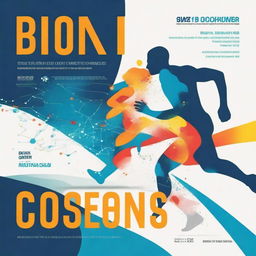 A beautifully designed book cover for a biochemistry of sports