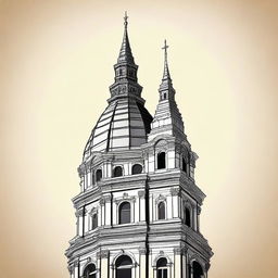 A stylized illustration of the Mole Antonelliana in Turin, Italy